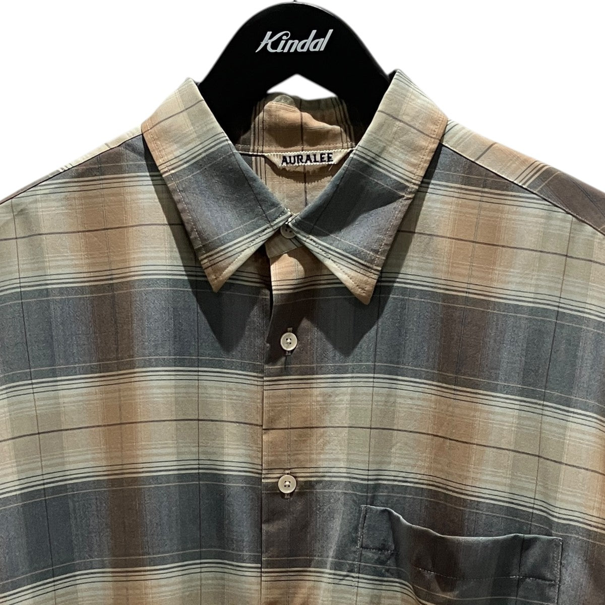 AURALEE 【SUPER LIGHT WOOL CHECK SHIRT】チェックシャツA26SS01LC 古着・中古-3枚目のアイテム画像