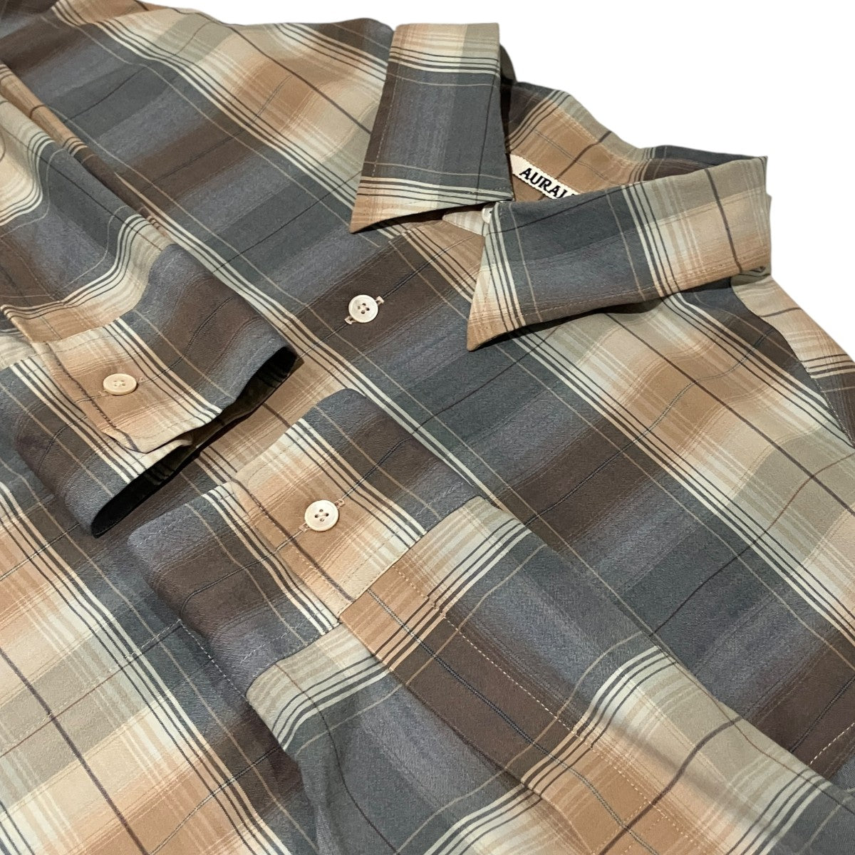 AURALEE 【SUPER LIGHT WOOL CHECK SHIRT】チェックシャツA26SS01LC 古着・中古-5枚目のアイテム画像