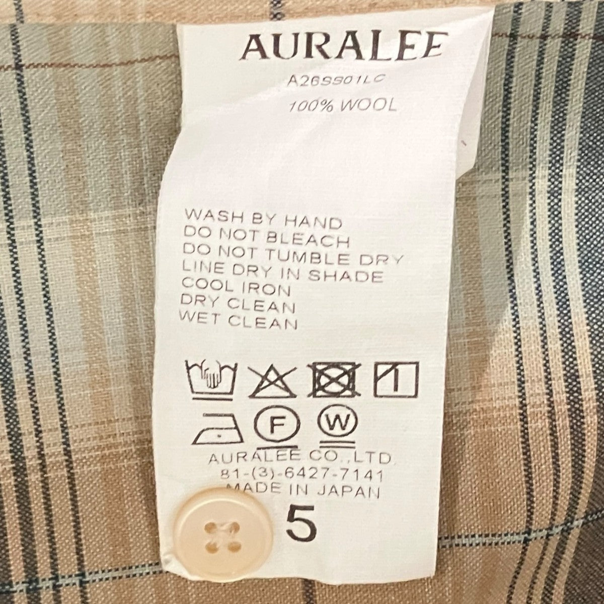 AURALEE 【SUPER LIGHT WOOL CHECK SHIRT】チェックシャツA26SS01LC 古着・中古-6枚目のアイテム画像