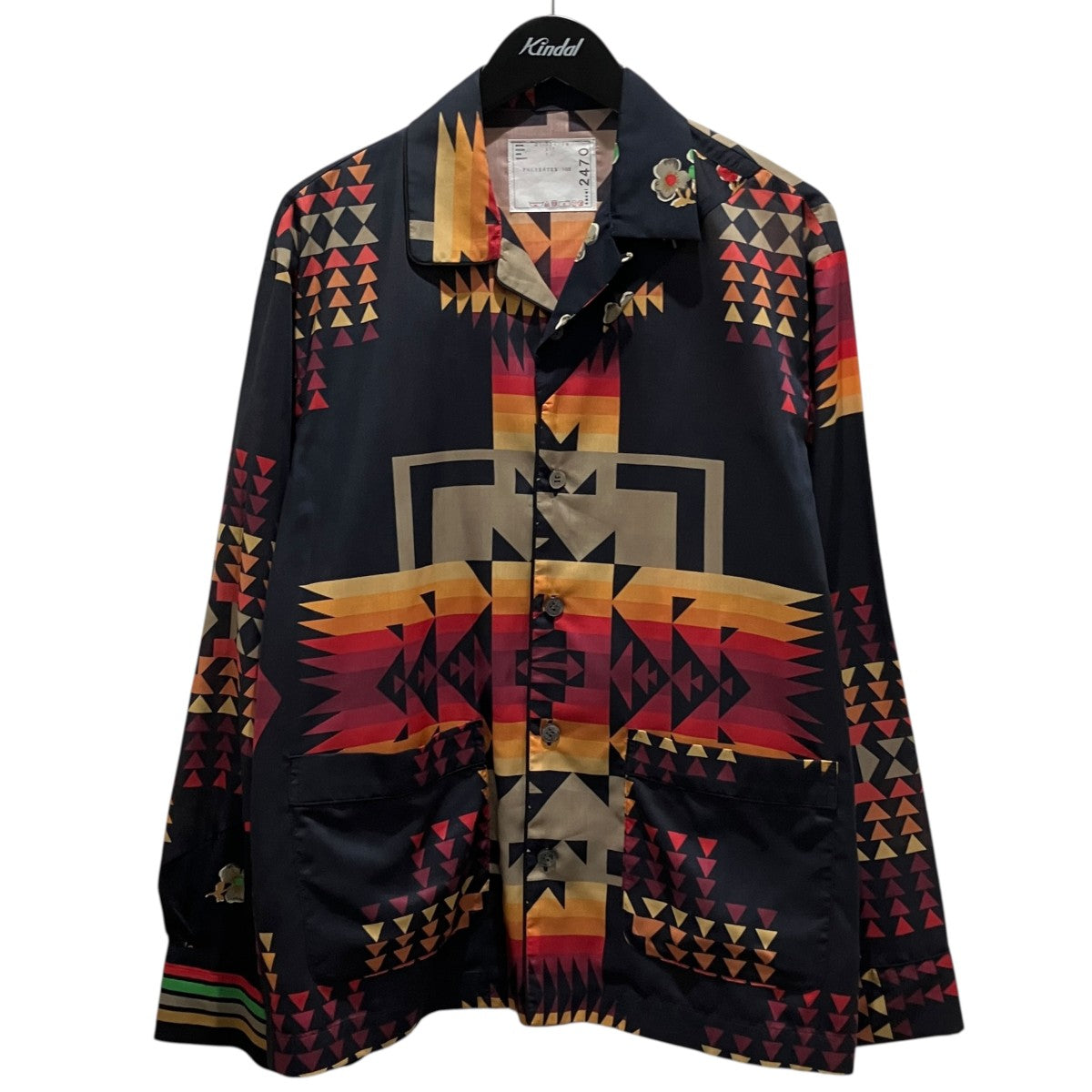 sacai×PENDLETON 【Archive Print Mix Shirt】オープンカラーシャツ21-02470M 古着・中古-1枚目のアイテム画像