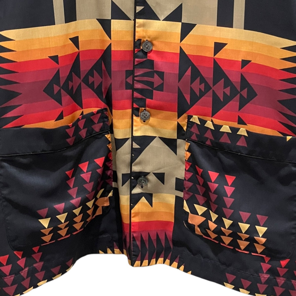 sacai×PENDLETON 【Archive Print Mix Shirt】オープンカラーシャツ21-02470M 古着・中古-4枚目のアイテム画像