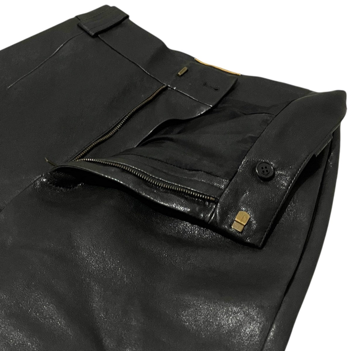 Saint Laurent Paris ラムレザーバミューダパンツ615750 古着・中古-5枚目のアイテム画像