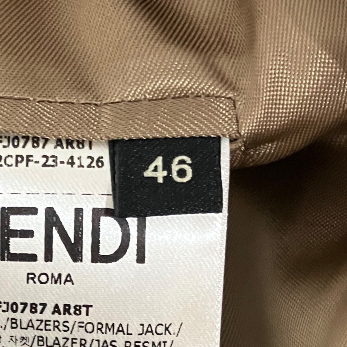 FENDI テーラードジャケットFJ0787 AR8T 古着・中古-6枚目のアイテム画像