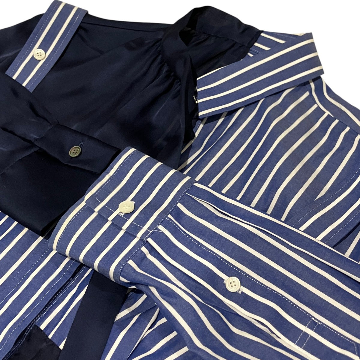 sacai(サカイ) ドッキングシャツワンピース22-06243 22-06243 ネイビー