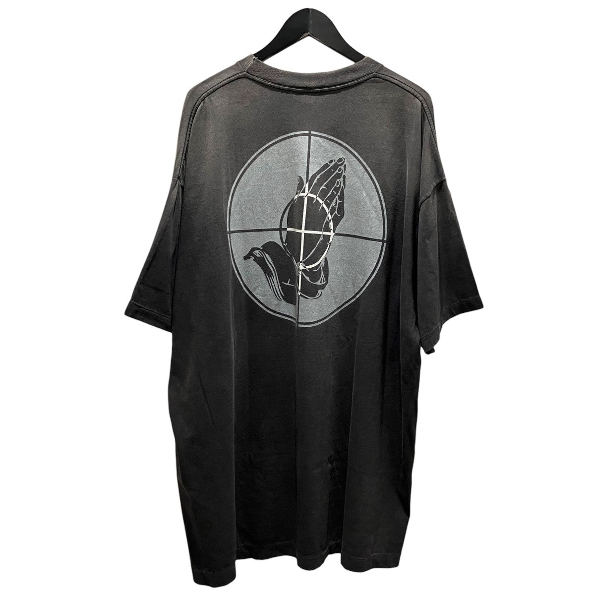 ダメージ加工半袖TシャツSM25S-HR8-C01-BK-OS