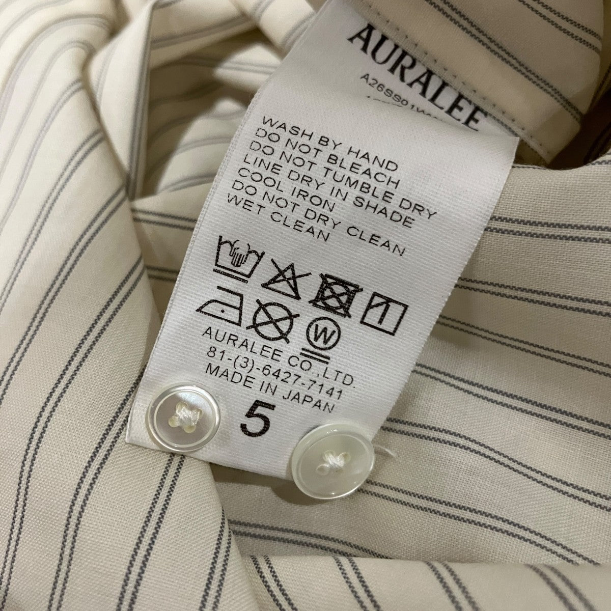 26SS【SUPER FINE WOOL STRIPE SHIRT】ストライプシャツA26SS01WW