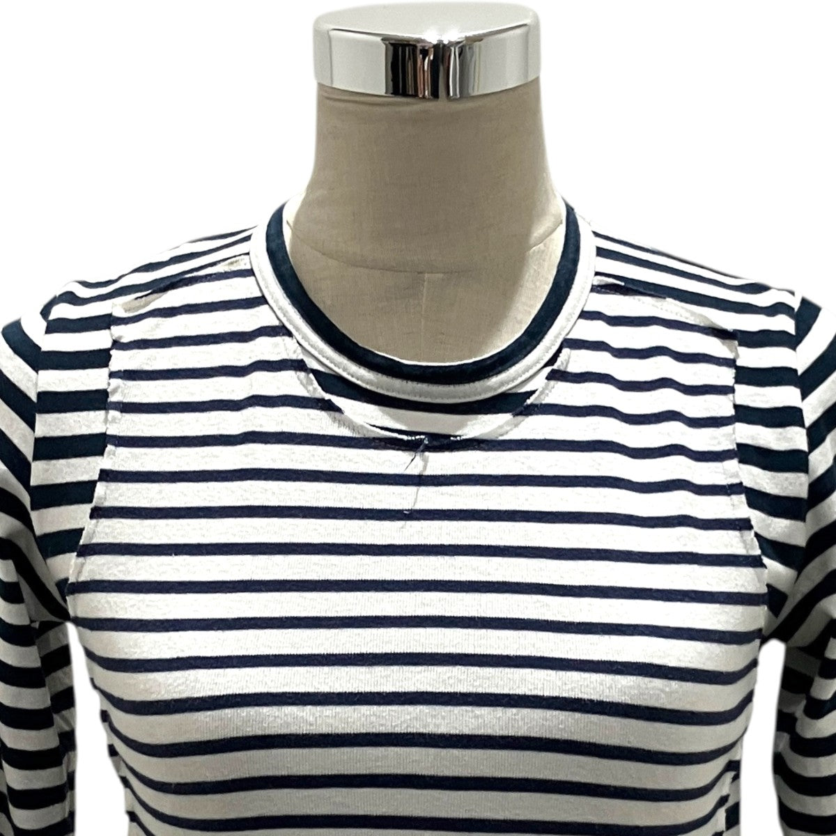 7分袖ボーダードッキングTシャツIK-T020