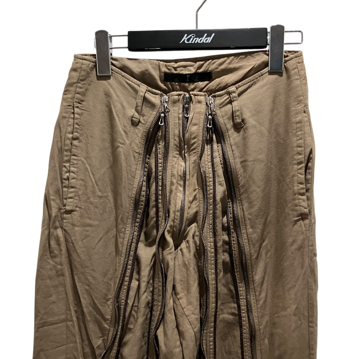 10SSコットンシルクジッパードワイドパンツ