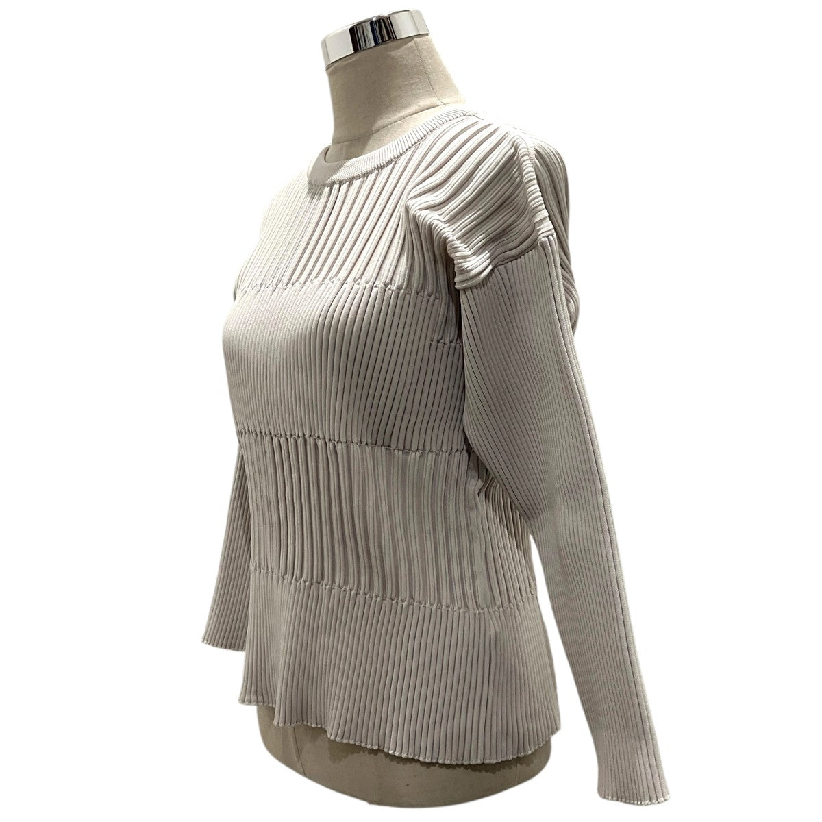 【FLUTED LONG SLEEVE TOP】リブニットCF002KN050