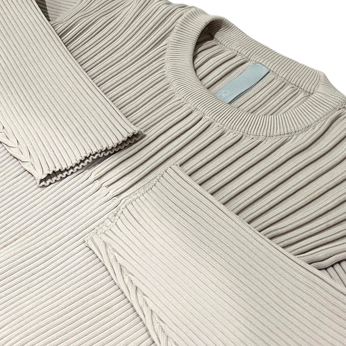 【FLUTED LONG SLEEVE TOP】リブニットCF002KN050