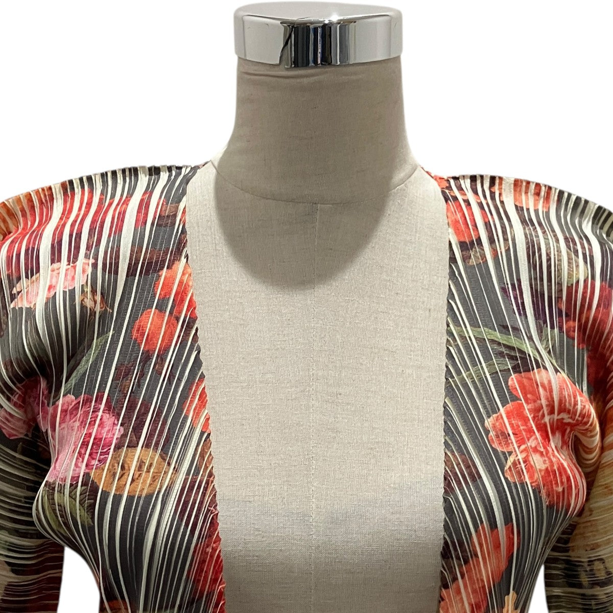 ISSEY MIYAKE フラワープリントプリーツカーディガンPP44-J0607 古着・中古-4枚目のアイテム画像