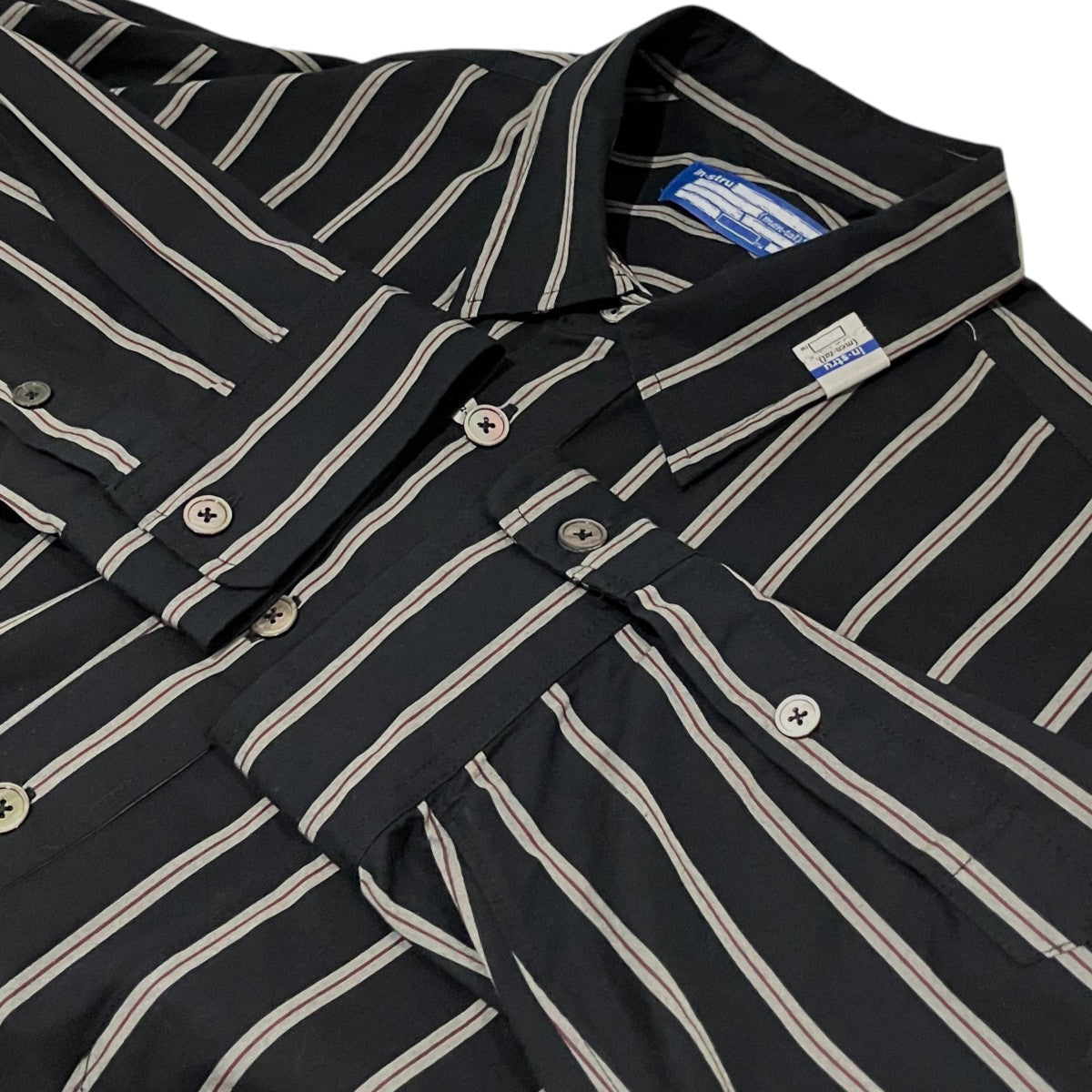 【Cotton High Density Stripe Long-sleeve Shirt】長袖シャツI16SH111
