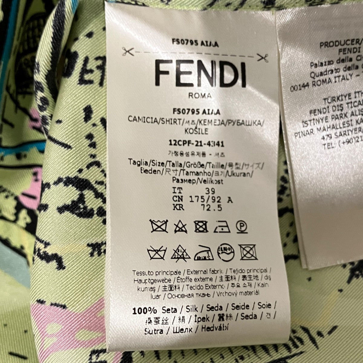 マッププリント総柄シルクシャツFS0795 AIAA