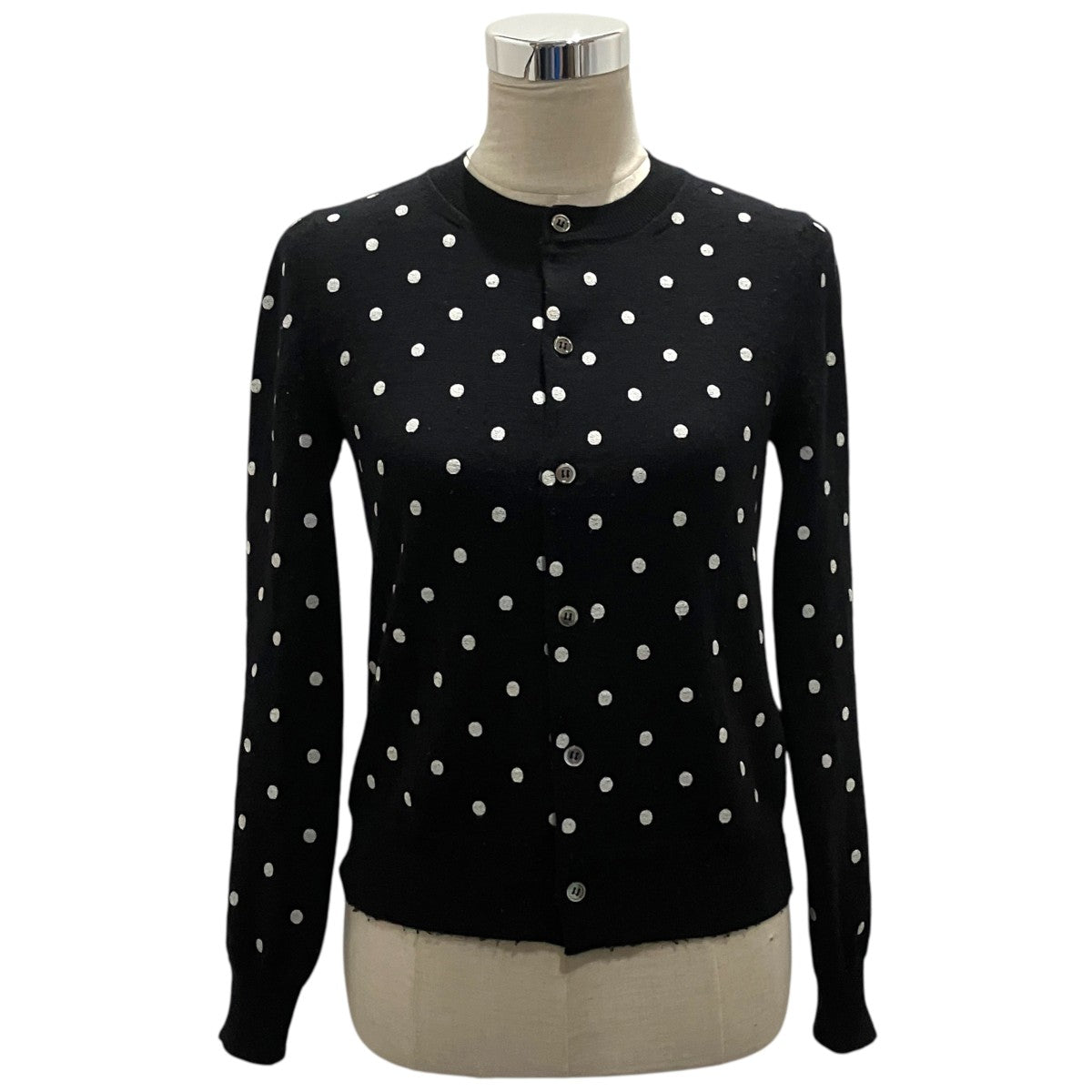 COMME des GARCONS COMME des GARCONS 25AWドット エンブロイダリー クルーネック カーディガンRP-N513 古着・中古-1枚目のアイテム画像