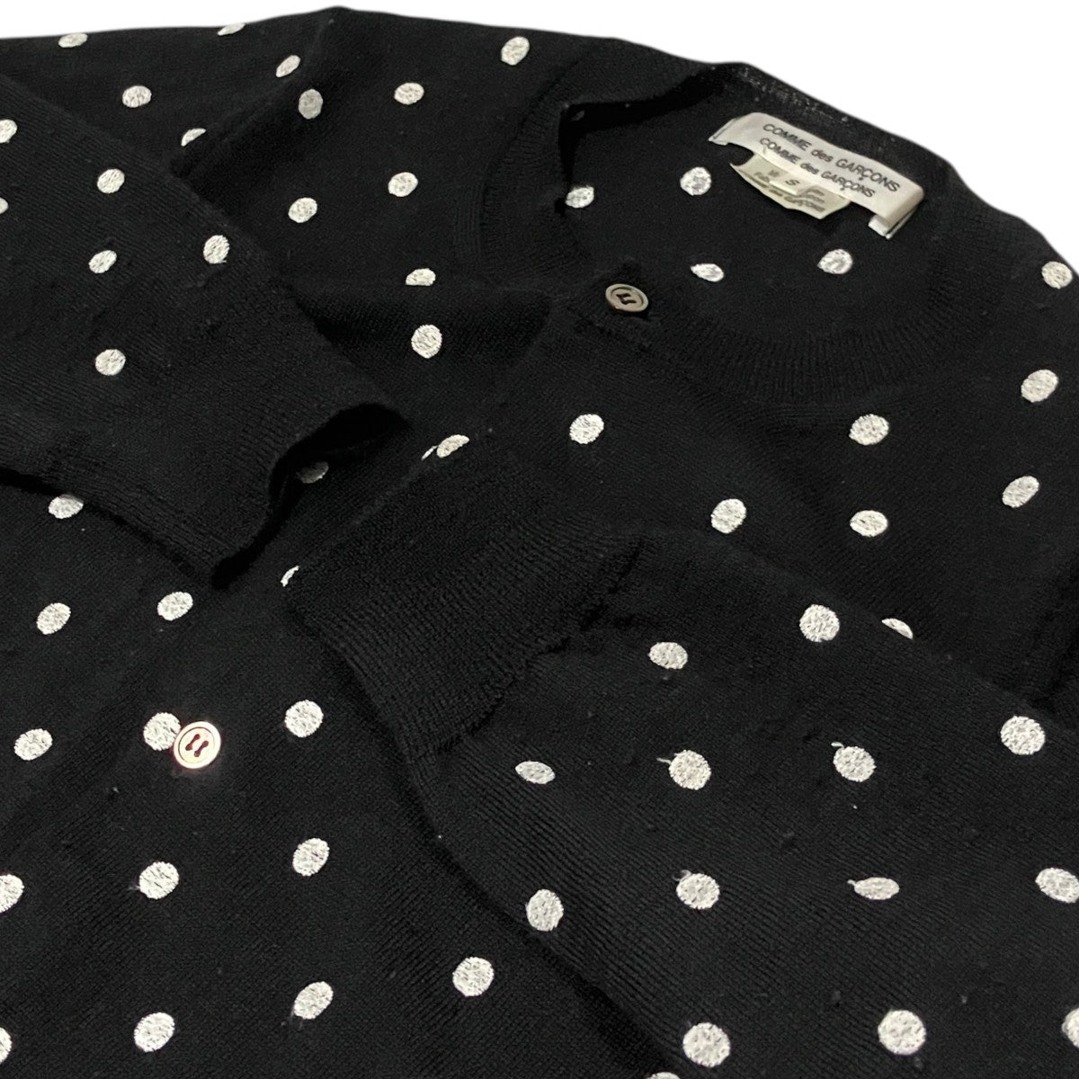 COMME des GARCONS COMME des GARCONS 25AWドット エンブロイダリー クルーネック カーディガンRP-N513 古着・中古-6枚目のアイテム画像