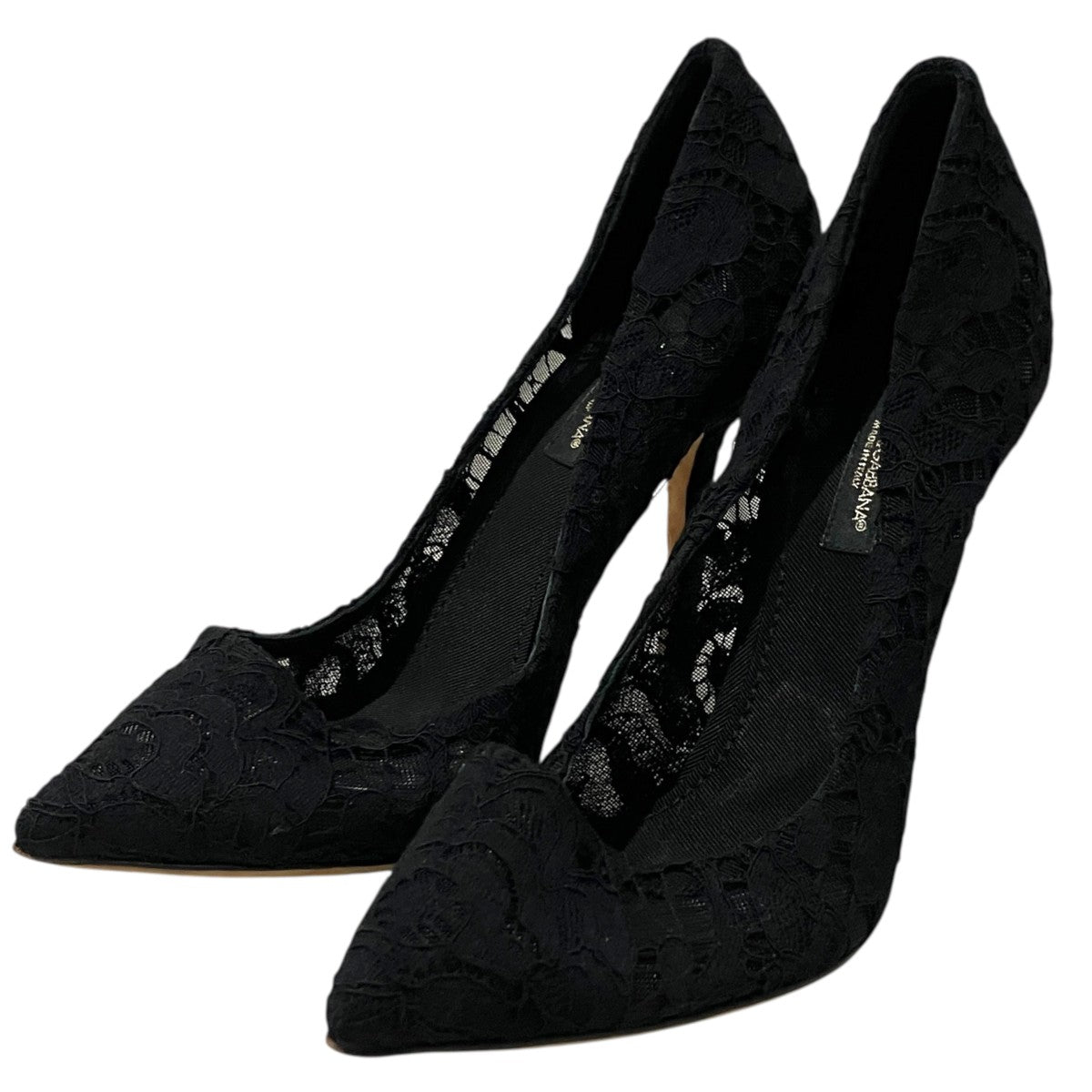 DOLCE ＆ GABBANA レースヒールパンプス 古着・中古-1枚目のアイテム画像