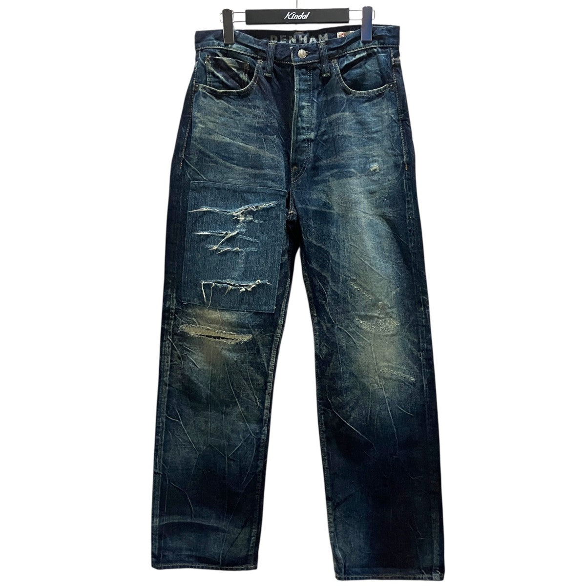 Denham 【OLDTIMER MIJ GREENERY】ダメージ加工デニムパンツ01-25-08-11-037 古着・中古-1枚目のアイテム画像
