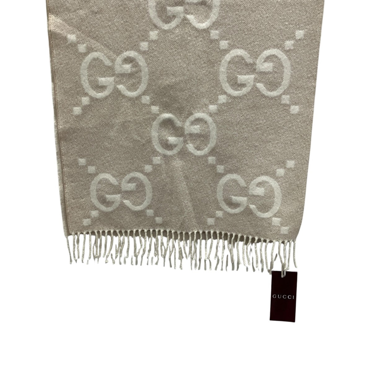 GUCCI GGカシミア ラメ ジャカードマフラー764635 古着・中古-4枚目のアイテム画像