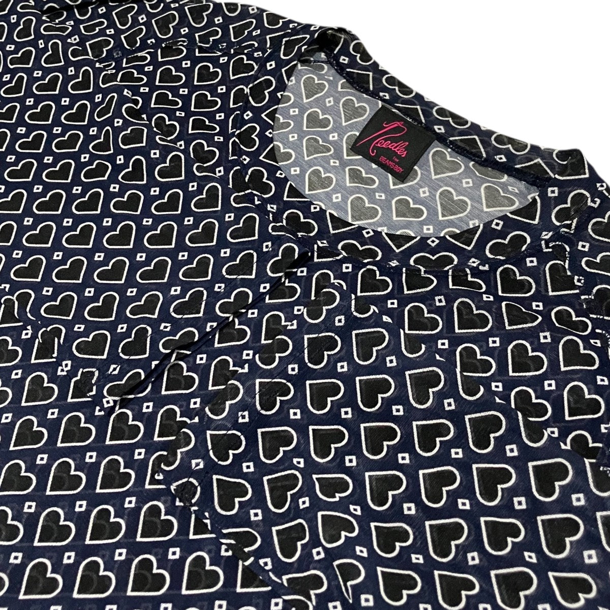 Needles×BEAMS BOY シースルーハートカットソーSX1511 古着・中古-6枚目のアイテム画像