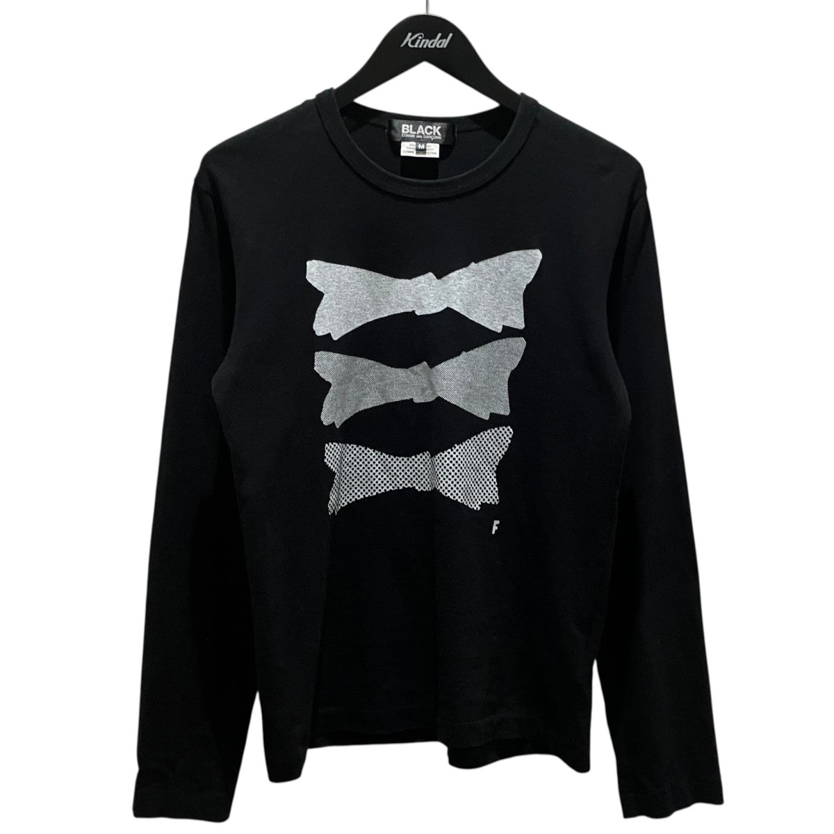 BLACK COMME des GARCONS 23AW3連リボン長袖TシャツLL-T005 古着・中古-1枚目のアイテム画像