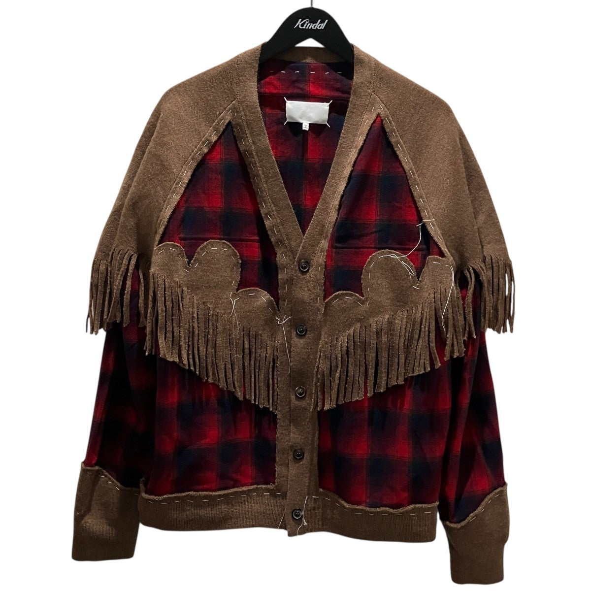Maison Margiela×PENDLETON フリンジカーディガンc 古着・中古-1枚目のアイテム画像