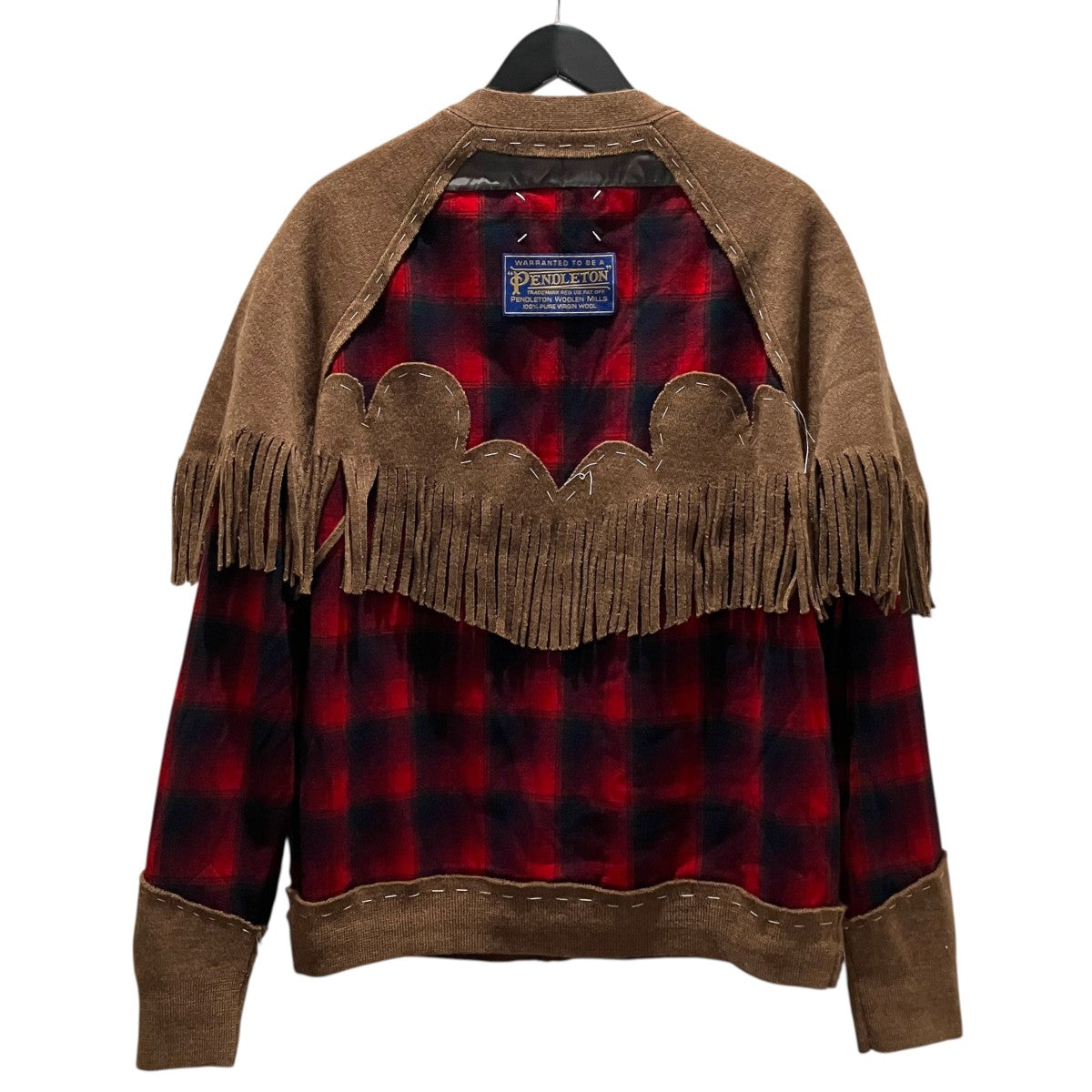 Maison Margiela×PENDLETON フリンジカーディガンc 古着・中古-2枚目のアイテム画像