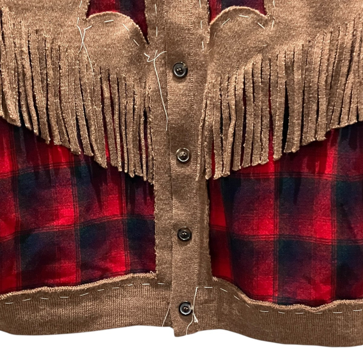 Maison Margiela×PENDLETON フリンジカーディガンc 古着・中古-4枚目のアイテム画像