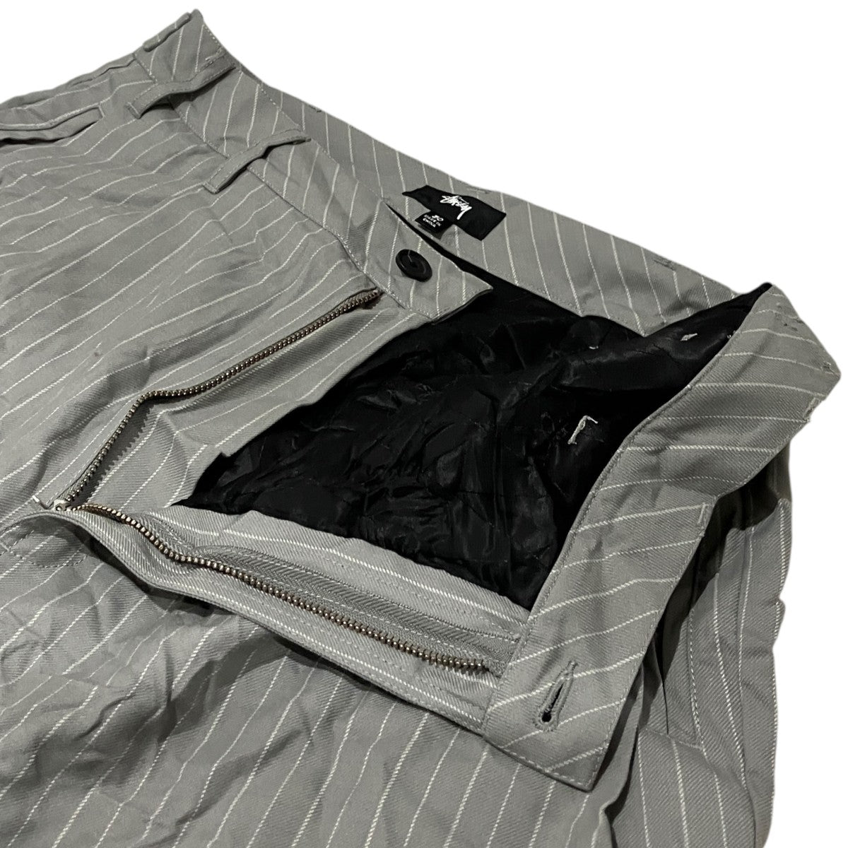 stussy 24SS【VOLUME PLEATED SHORT WRINKLED STRIPE】ストライプハーフパンツ112314 古着・中古-5枚目のアイテム画像