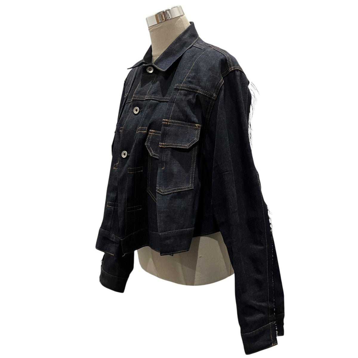 sacai 24AW立体スリット変形デニムジャケット24-07354 古着・中古-3枚目のアイテム画像