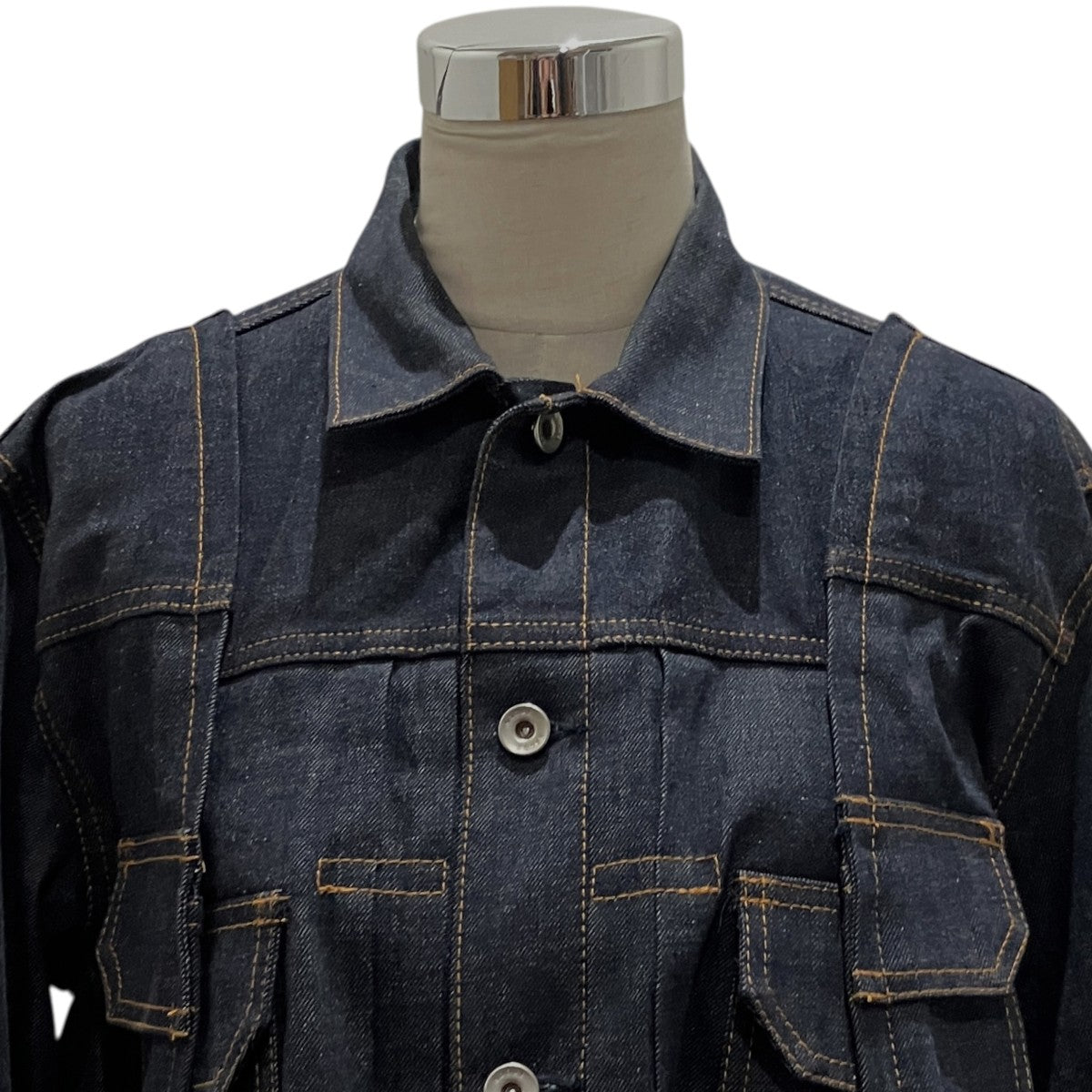 sacai 24AW立体スリット変形デニムジャケット24-07354 古着・中古-4枚目のアイテム画像