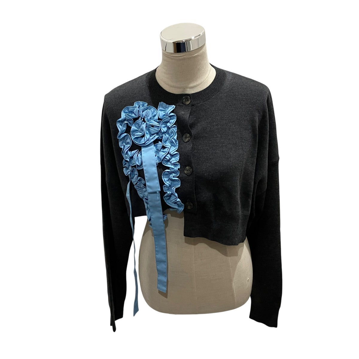 【FRILL DECO CARDIGAN】クロップドカーディガン300IA270-2781