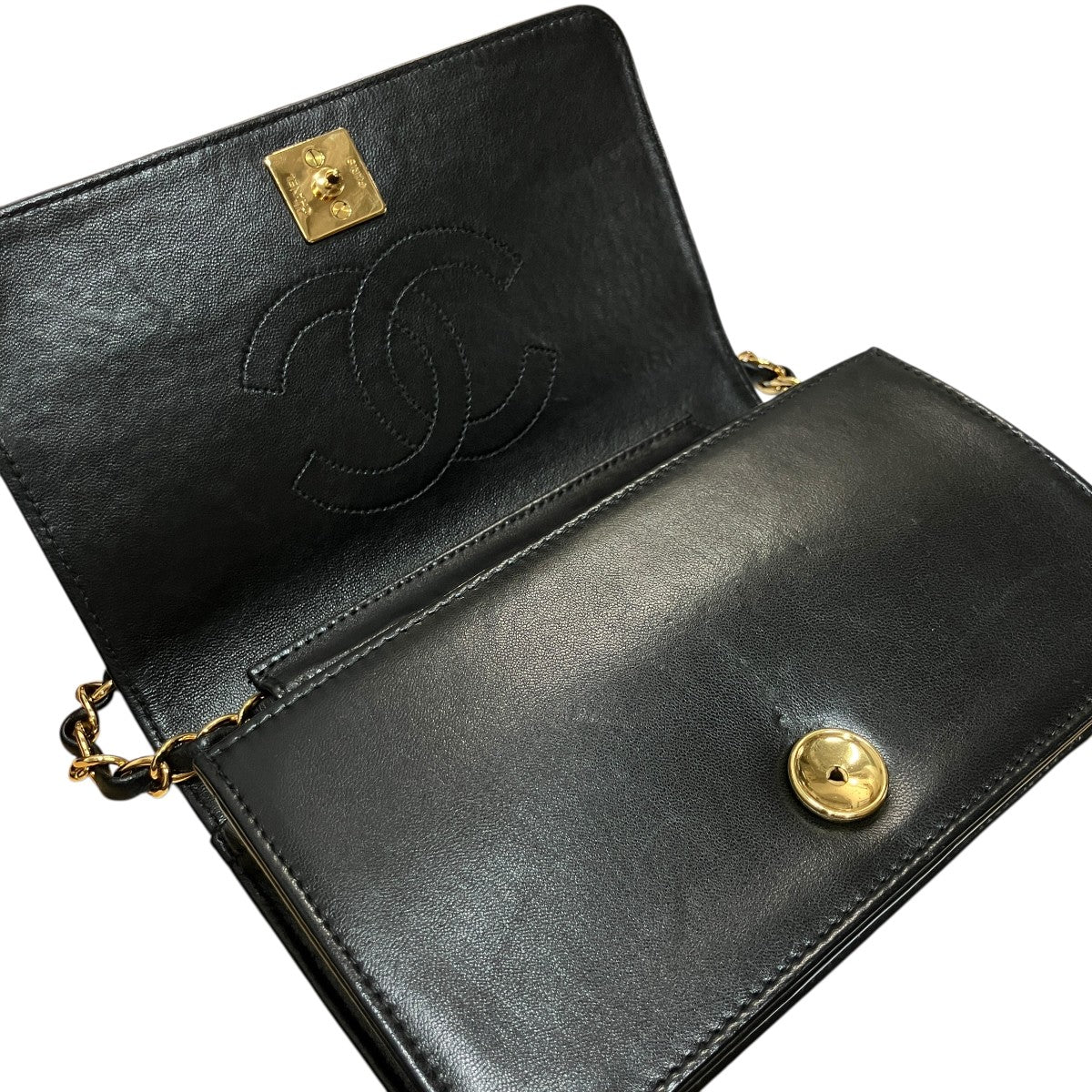 CHANEL プッシュロックフルフラップチェーンショルダーバッグ 古着・中古-6枚目のアイテム画像