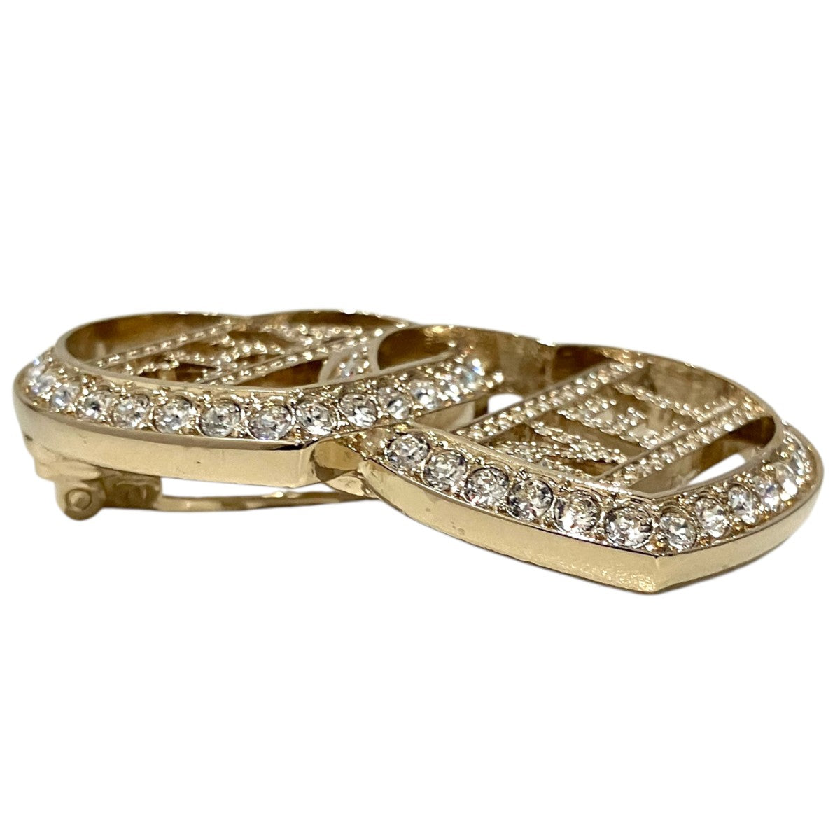 CHANEL C23B【ダブルハートロゴブローチ】ハートブローチ 古着・中古-4枚目のアイテム画像