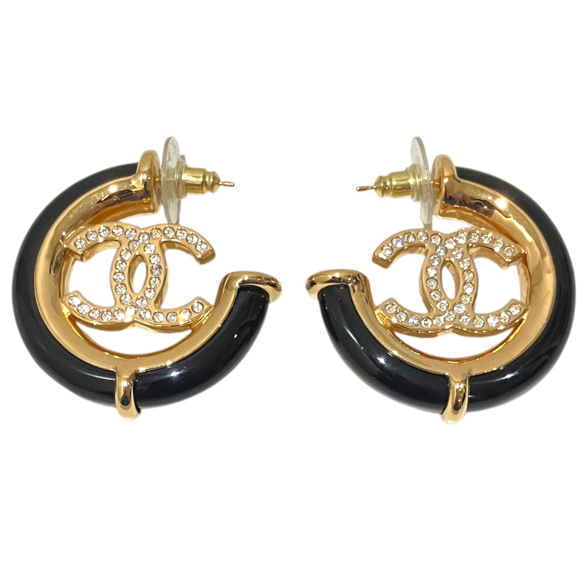 CHANEL B23C【ココマークフープピアス】ココマークピアス 古着・中古-1枚目のアイテム画像