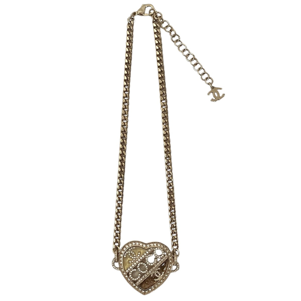 CHANEL C23B【ココマークハートロングネックレス】ハートネックレス 古着・中古-1枚目のアイテム画像