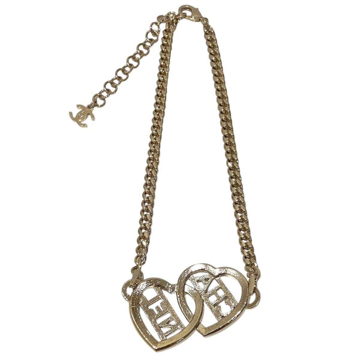 CHANEL F23B【ダブルハートロゴチョーカー】チョーカー 古着・中古-2枚目のアイテム画像