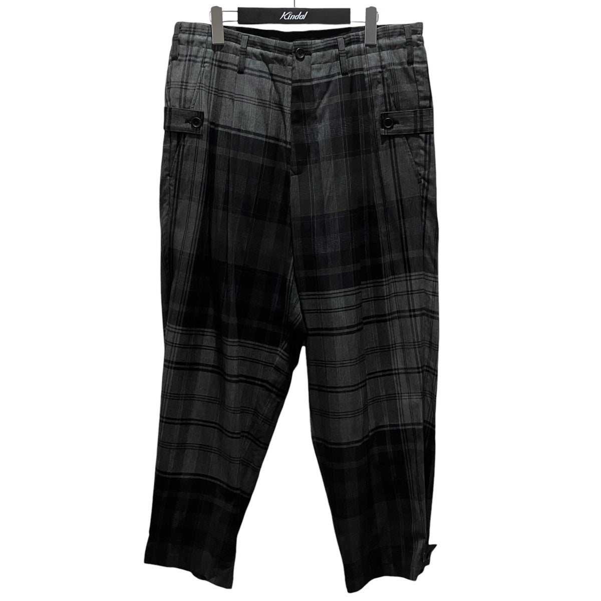 24SS【チェック裾脇タブP ／ 桝柄チェック パンツ】チェックパンツHS-P40-101