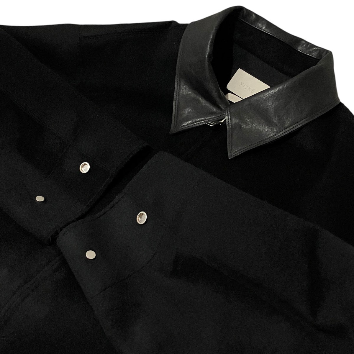 【Attic  Jacket】襟レザーカシミヤジャケットYK25FW010458
