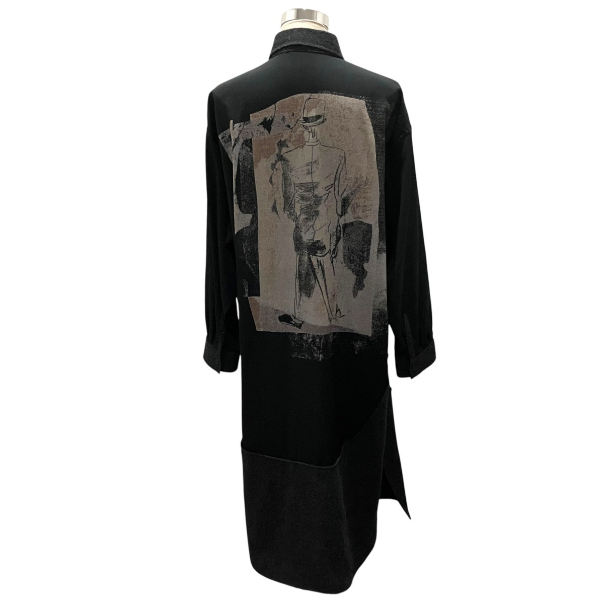 23AW【EMBROIDERY GUSSET SLV DRESS】バックプリントウールシャツワンピースFJ-D15-822