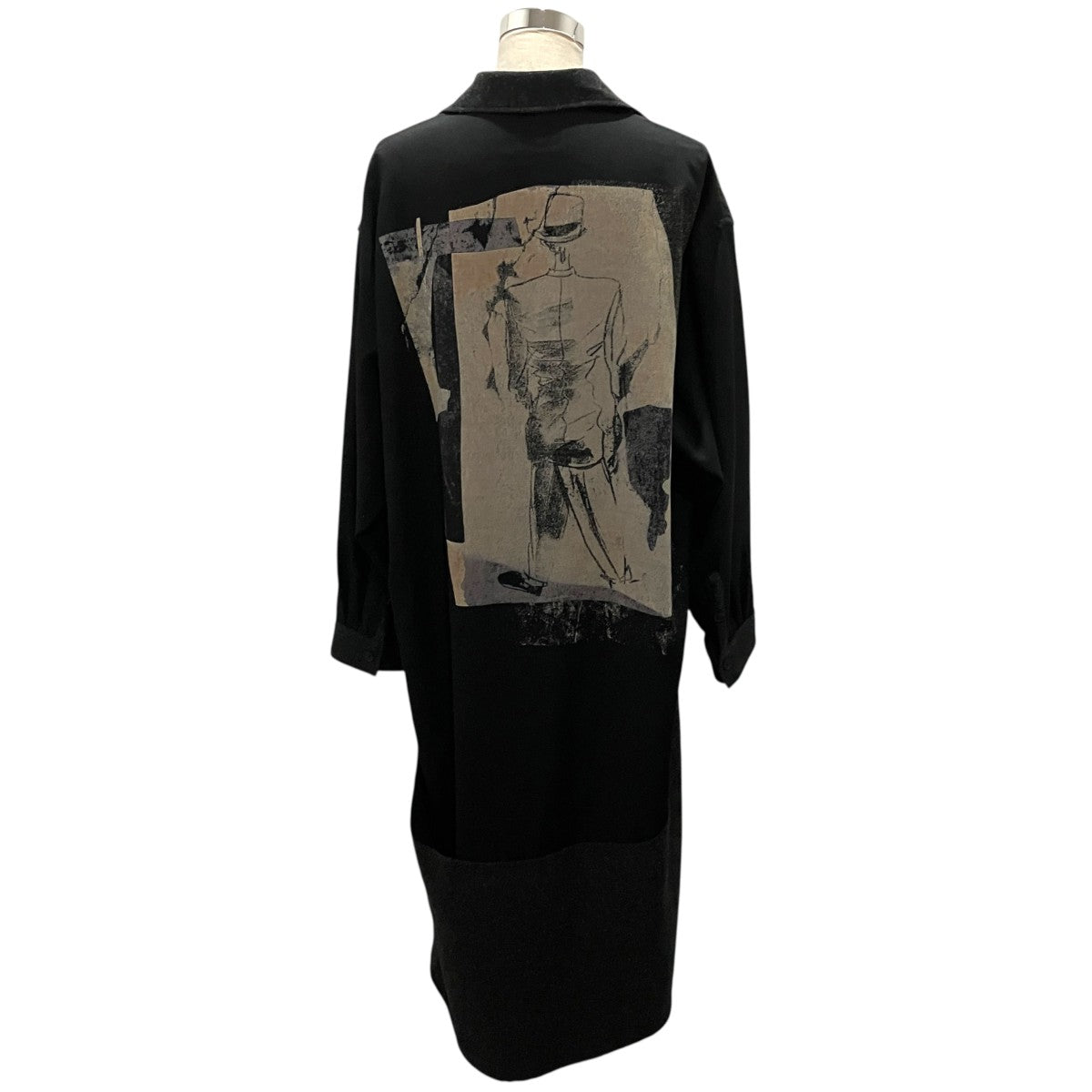 23AW【EMBROIDERY GUSSET SLV DRESS】バックプリントウールシャツワンピースFJ-D15-822