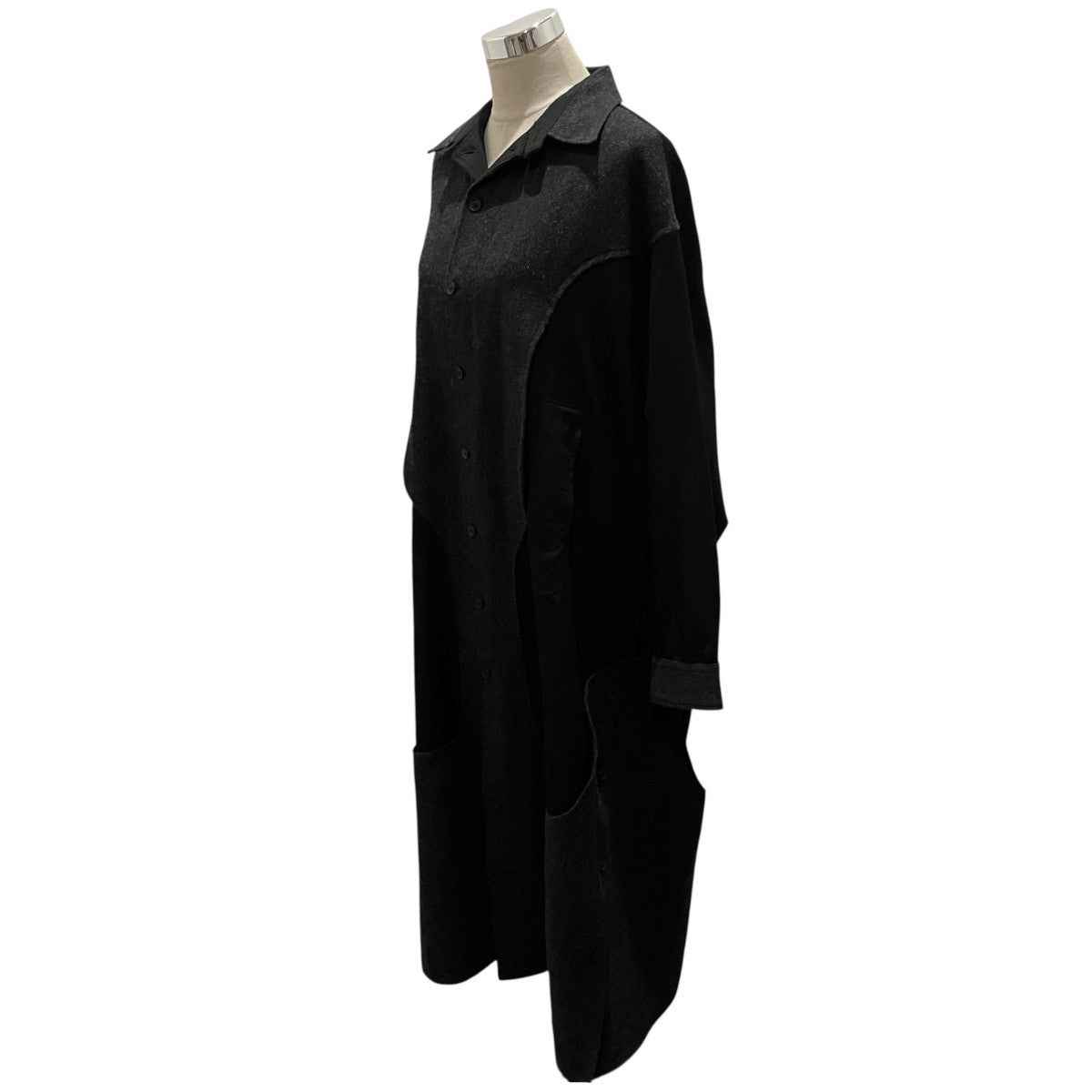 23AW【EMBROIDERY GUSSET SLV DRESS】バックプリントウールシャツワンピースFJ-D15-822