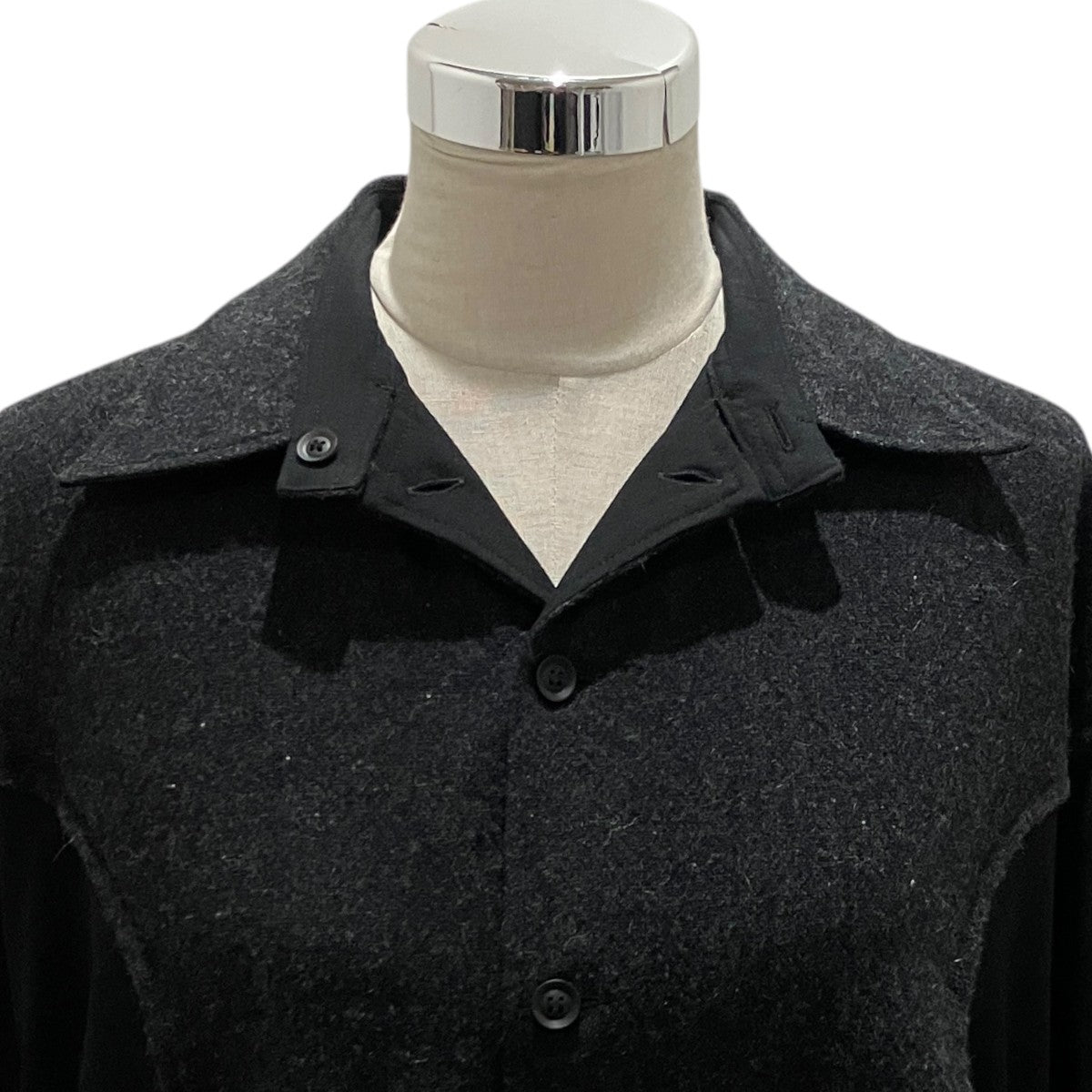 23AW【EMBROIDERY GUSSET SLV DRESS】バックプリントウールシャツワンピースFJ-D15-822