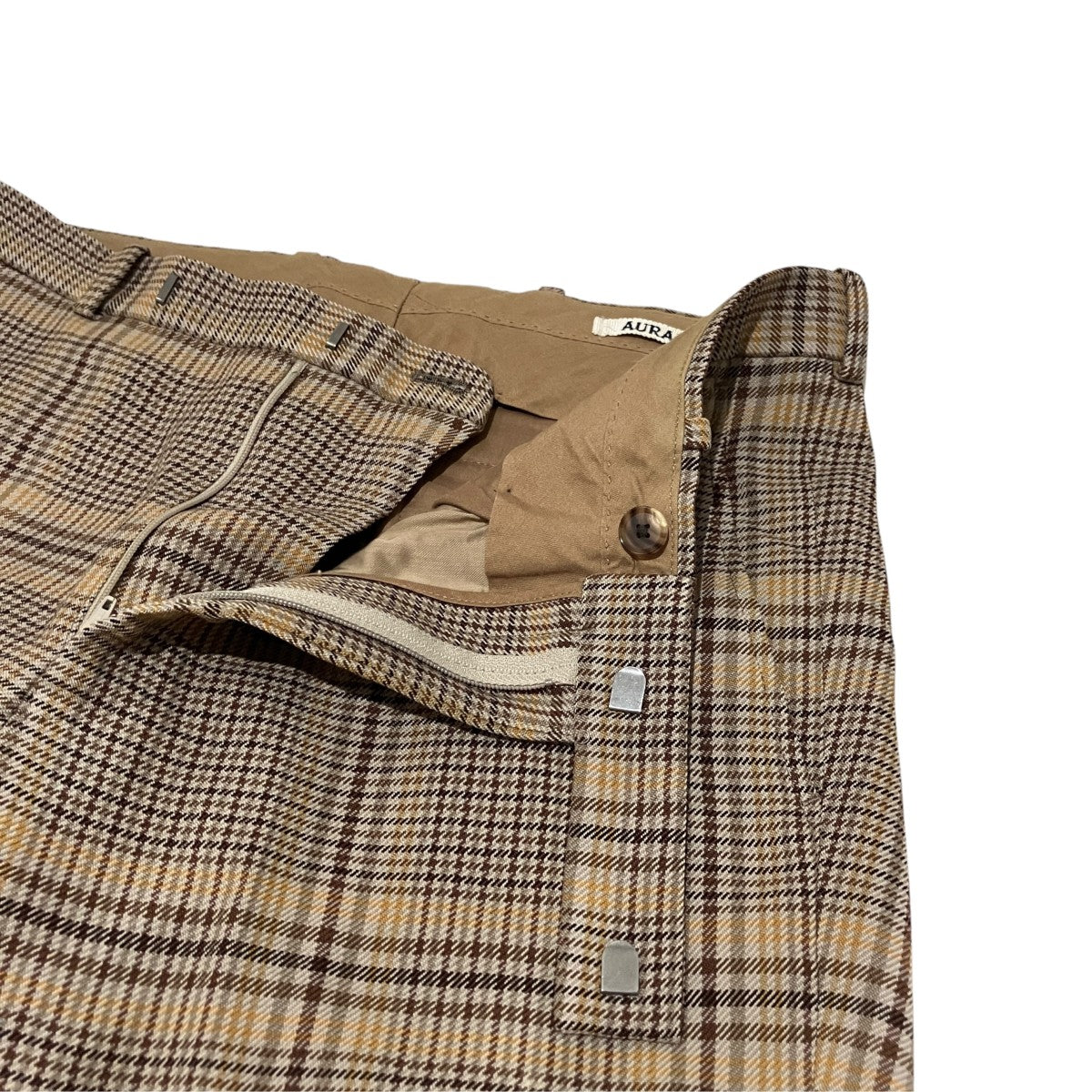【WOOL SERGE CHECK NARROW SLACKS】チェックパンツA9AP035C