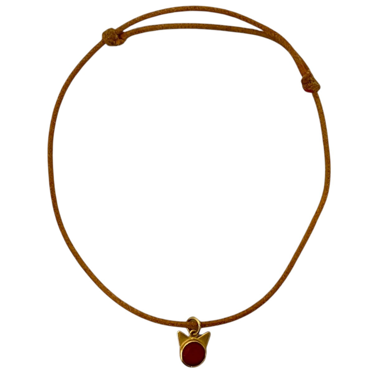 【Fire Opal】レザーコードブレスレット22KYG