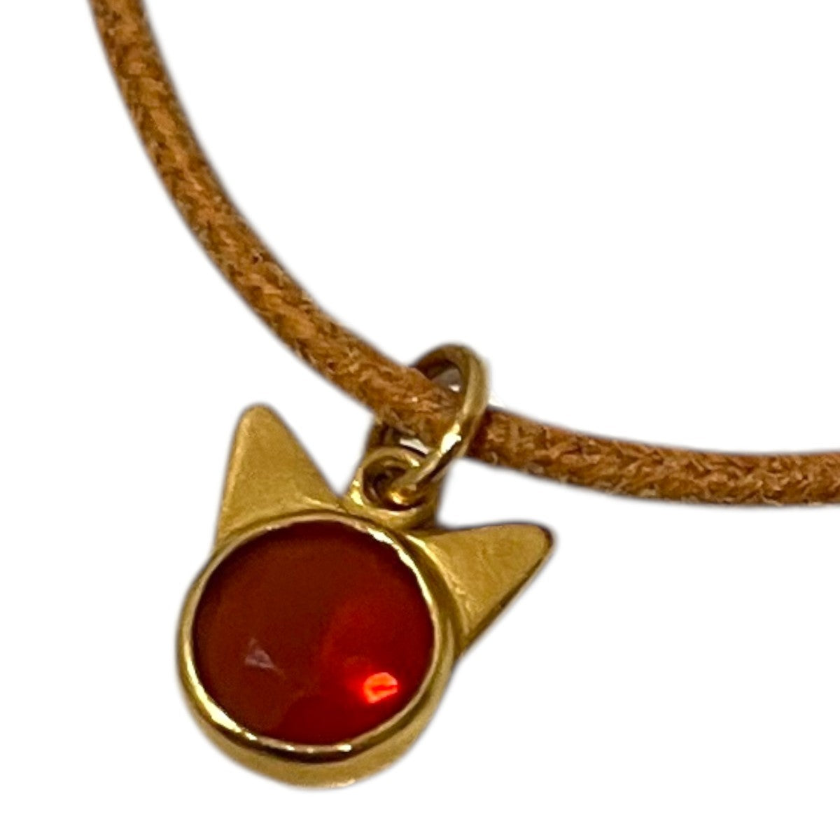 【Fire Opal】レザーコードブレスレット22KYG