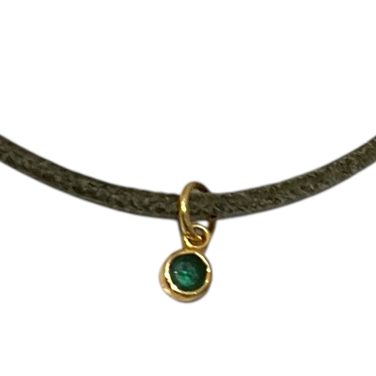 【Garnet Tsavorite】レザーコードブレスレット