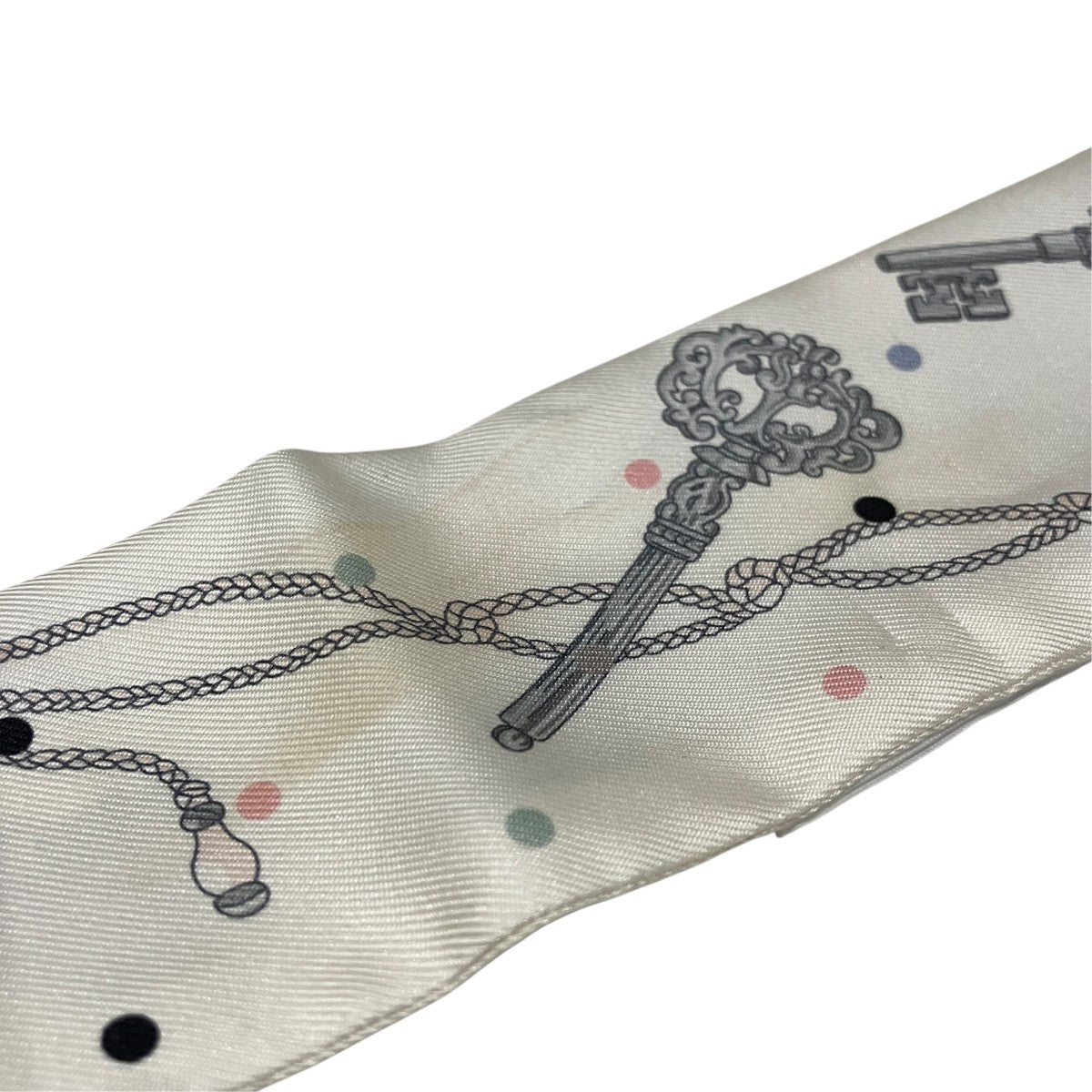 HERMES シルクスカーフ063871S ES CLES A POIS 古着・中古-6枚目のアイテム画像