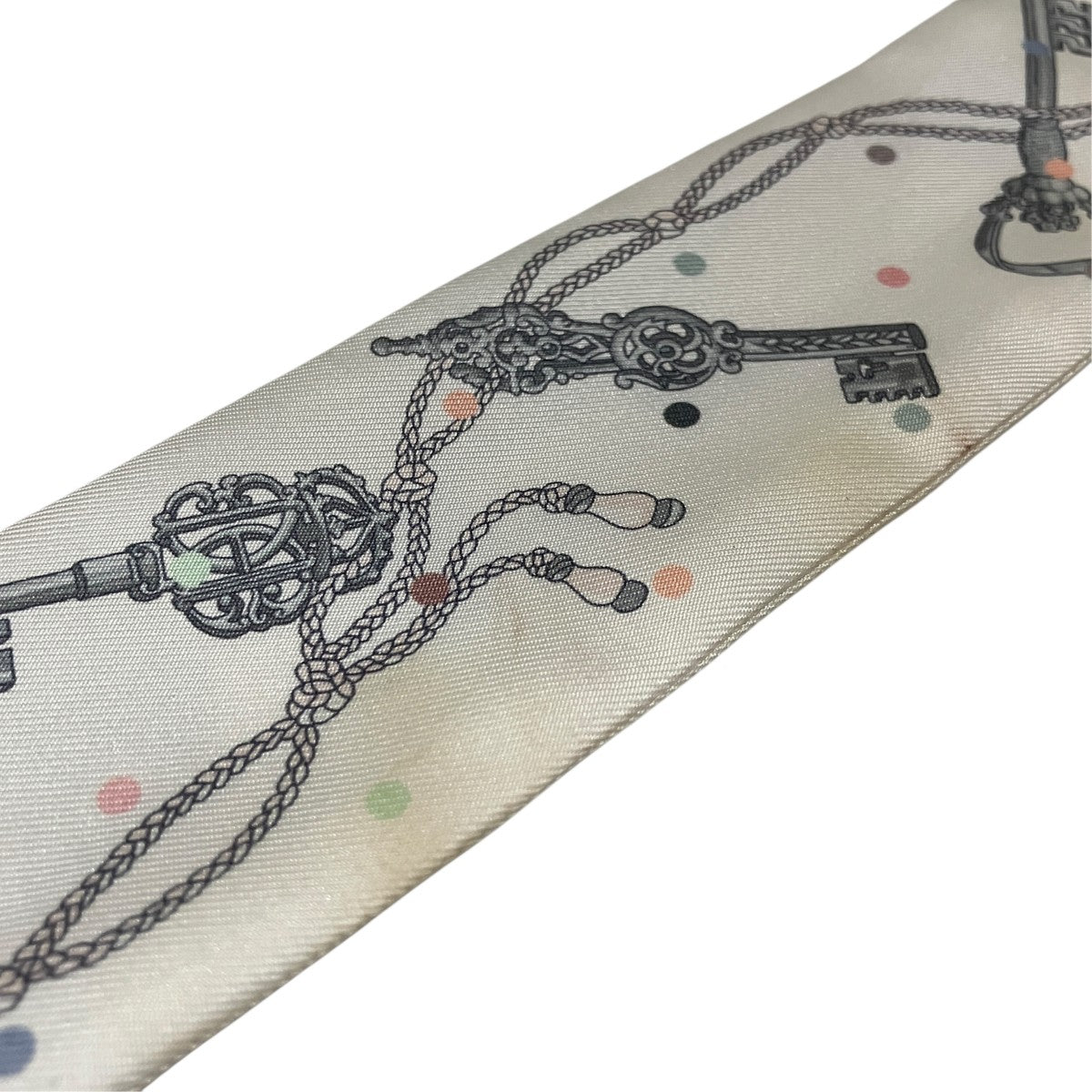 HERMES シルクスカーフ063871S ES CLES A POIS 古着・中古-7枚目のアイテム画像