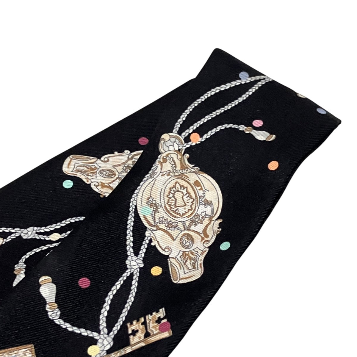 HERMES シルクスカーフES CLES A POIS 古着・中古-3枚目のアイテム画像