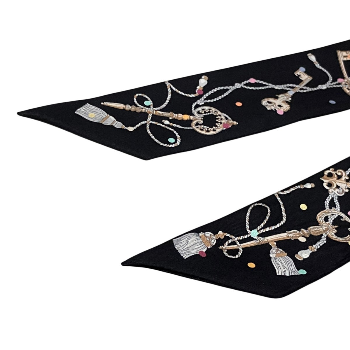 HERMES シルクスカーフES CLES A POIS 古着・中古-5枚目のアイテム画像